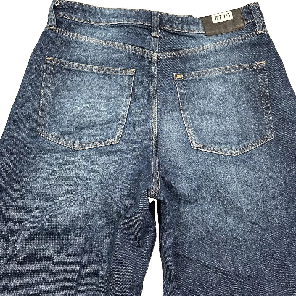 Y2K H&M &Denim Barrel Jeans Women 8 32x29 Loose High Waist Baggy Medium Wash